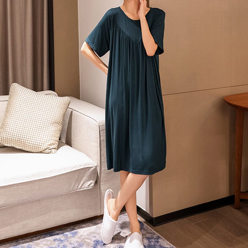 Super Soft Comfortable Short Sleeve Loose Pajama Dress