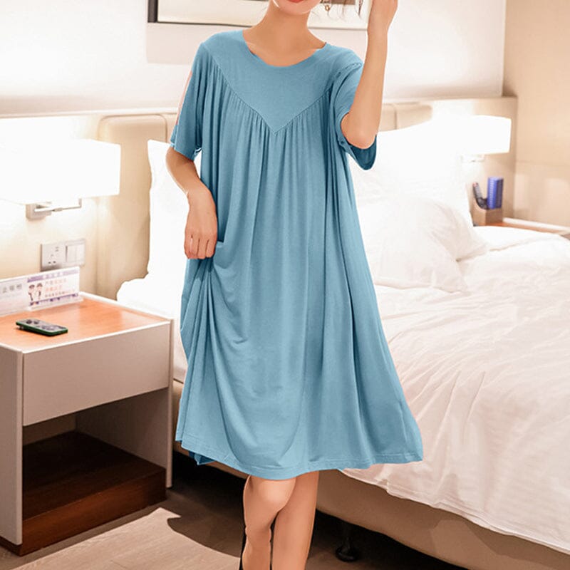 Super Soft Comfortable Short Sleeve Loose Pajama Dress