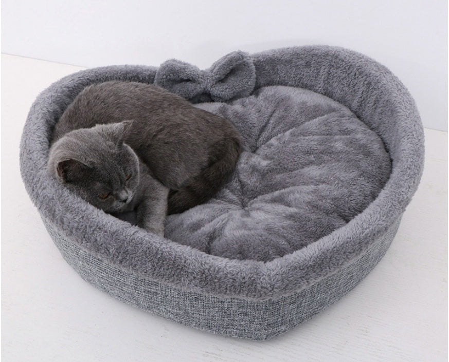 Heart Shape Soft Cozy Pet Bed